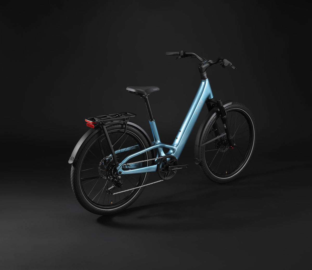 XDS X-Lab ST5+ LS Step Through Electric Bike Aether Sky Blue rear rack