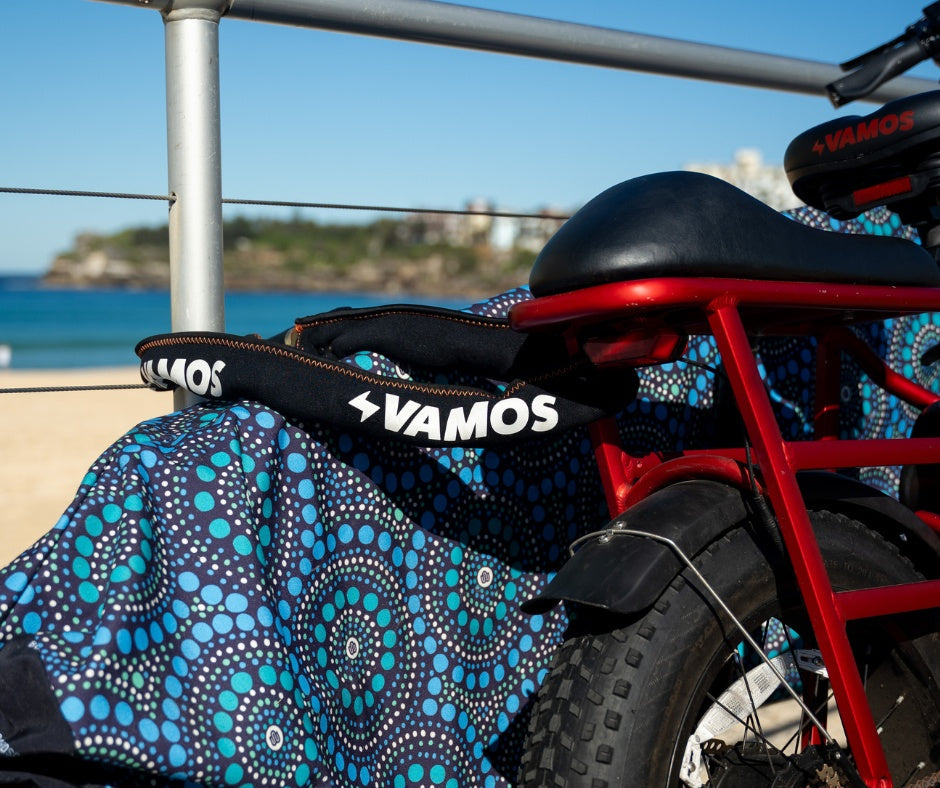 Vamos Combination Chain Lock secured to an e-bike | Grace & Pace Electric Bikes