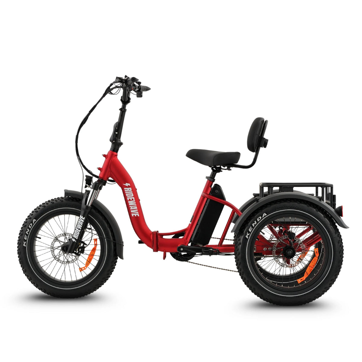 Ridewave Wallaby Plus electric trike red, side view