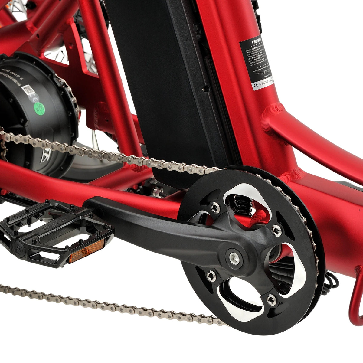 Ridewave Wallaby Plus electric trike chainring and crank close-up